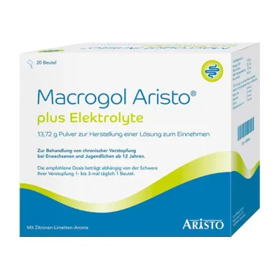 Macrogol Aristo plus elektrolyter 13,72 g Ple, 20 st Macrogol Aristo plus elektrolyter 13,72 g Ple, 20 st