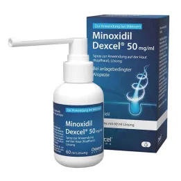 Minoxidil Dexcel 50 mg/ml spray för användning i hårbotten, 60 ml