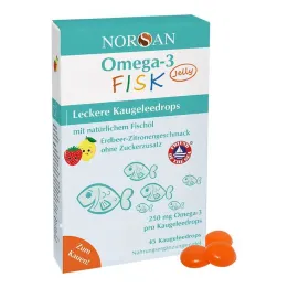 Norsan Omega-3 Fisk Jelly för barndragéer, 45 st