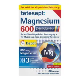 Tetesept Magnesium 600 Triple Action filmdragerade tabletter, 30 st