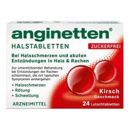 Anginette halstabletter sockerfria körsbär, 24 st