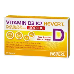 Vitamin D3 K2 Hevert + Kalcium och Magnesium 4000 IE kapslar, 60 st