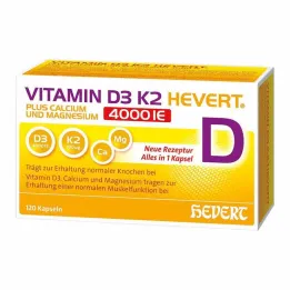 Vitamin D3 K2 Hevert + Kalcium och Magnesium 4000 IE kapslar, 120 st