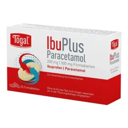 Togal Ibuplus Paracetamol 200 mg / 500 mg filmdragerade tabletter, 20 st