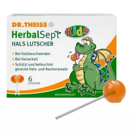 DR.THEISS HerbalSept Neck Lollipops Barn 6 st godis, 6 st