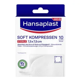 Hansaplast mjuka kompresser 7,5x7,5 cm sterila, 5x2 st