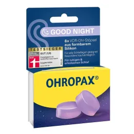 Ohropax Good Night silikon i öronproppar, 8 st