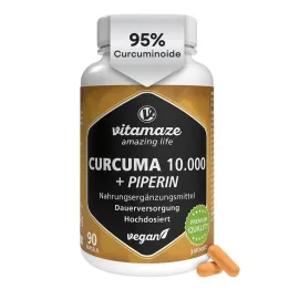 Curcuma 10 000 + piperin högdos veganska kapslar, 90 st