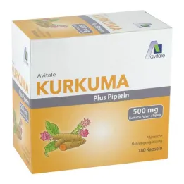 Gurkmeja 500 mg + piperinkapslar, 180 st