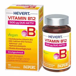 Vitamin B12 Hevert 500 µg Duo Active pastiller, 180 st