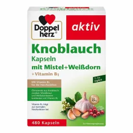 Doppelherz vitlökskapslar med mistel + hagtorn + vitamin B1, 480 stycken