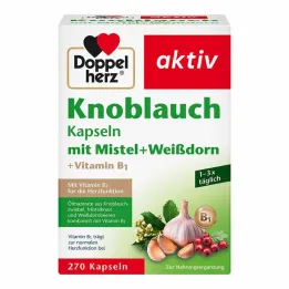 Doppelherz vitlökskapslar med mistel + hagtorn + vitamin B1, 270 stycken