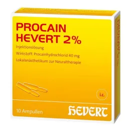 Procaine Hevert 2% lösning för injektions ampuller, 10x2 ml