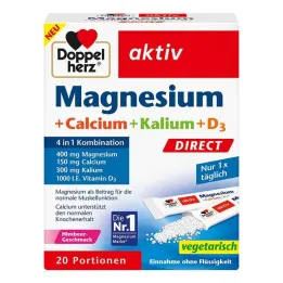 Doppelherz Magnesium + Kalcium + Kalium + D3 Direct Pellets, 20 st