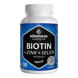 Biotin 10 mg hög dos + zink + selen tabletter, 180 st