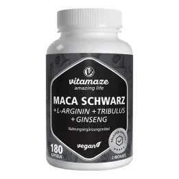 Maca Black + Tribulus + Ginseng Complex Kapslar, 180 st