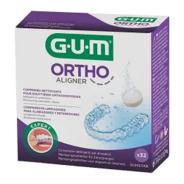 GUM Ortho Aligner rengöringstabletter, 32 tabletter