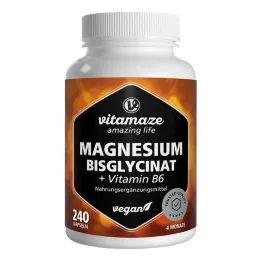 Magnesiumbisglycinat + vitamin B6 kapslar, 240 st